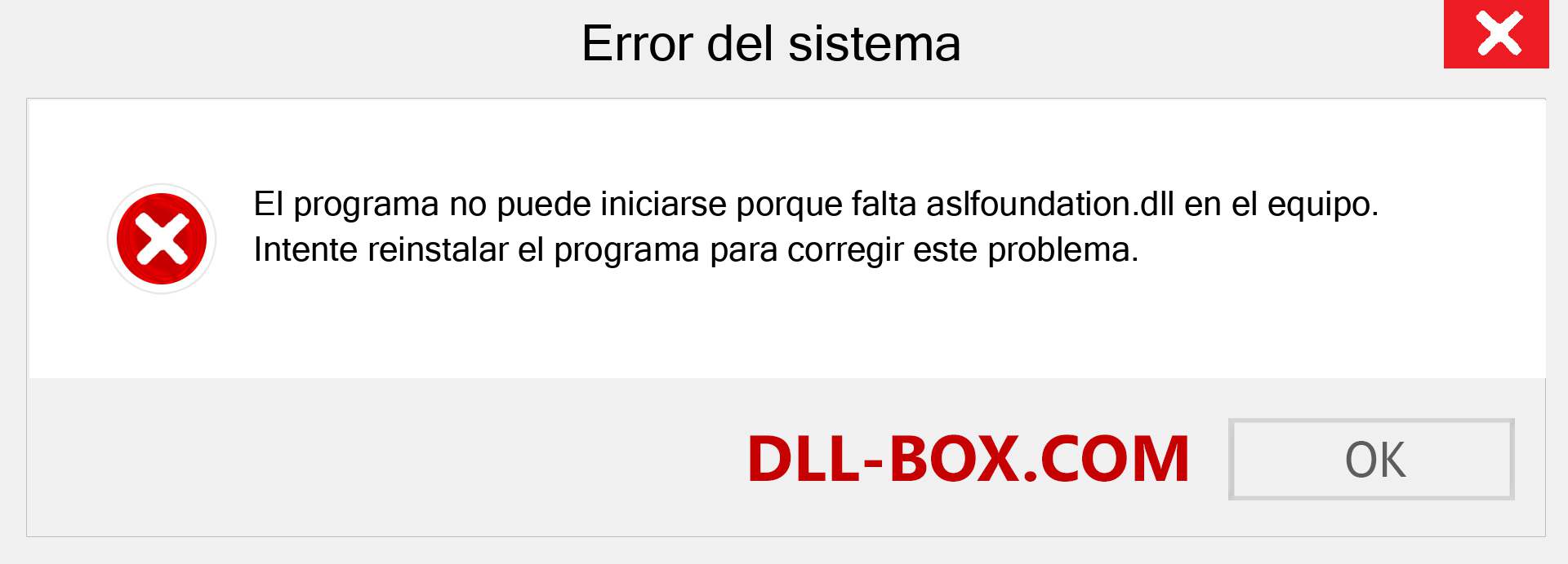 ¿Falta el archivo aslfoundation.dll ?. Descargar para Windows 7, 8, 10 - Corregir aslfoundation dll Missing Error en Windows, fotos, imágenes